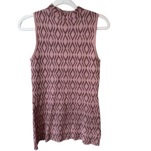 RW&CO. Pink and Black Geometric Patterned Tank Top Size XS Minimalist Capsule